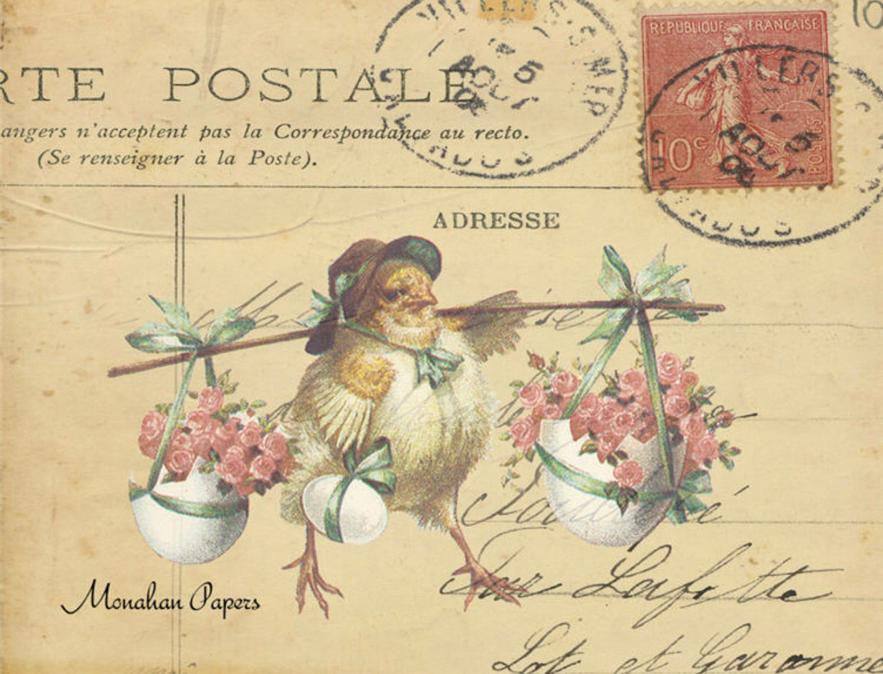 Chick with Flowers Postcard #51
