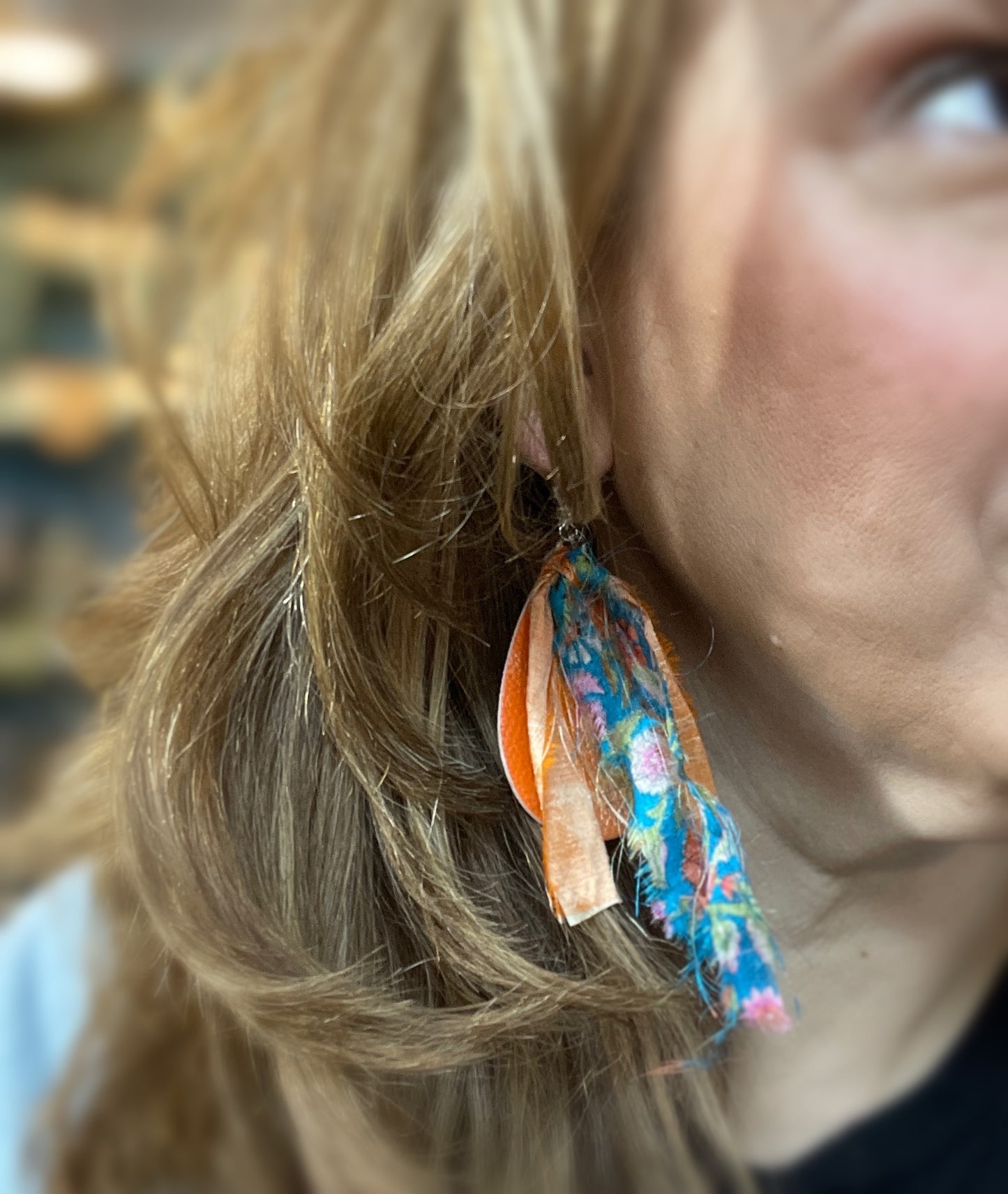 Teal/Coral  Boho earrings
