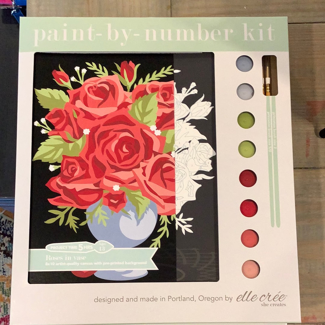 Paint by number: Roses in vase